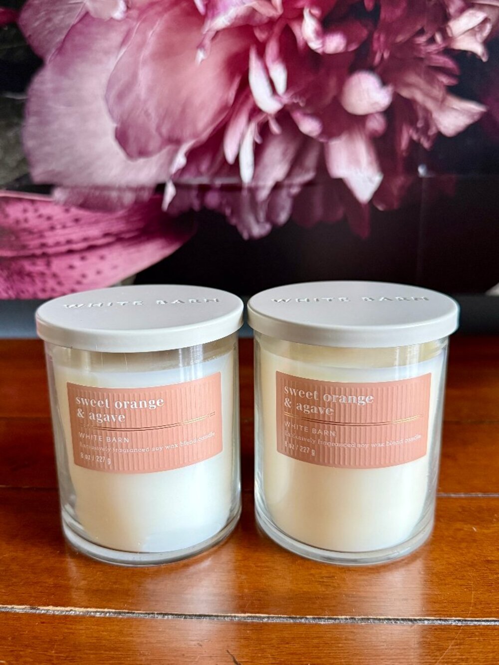 NEW 2-Pc SWEET ORANGE & AGAVE Single Wick Candles Bath and Body Works